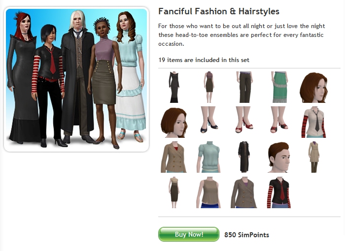 Free sims 3 store content items